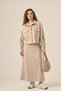 Women's Suede Leather Skirt Suit Beige 31231 - 3