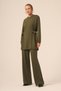 Women's Comfortable Fit Side Buckle Detailed Suit Khaki 31263
