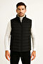Men's Inflatable Zippered Water Repellent Quilted Lined Vest with Pockets - Black - 5