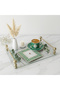 2 Pieces Green Pip Studio Compatible Embroidered Love Bird Detailed Square Cocktail Presentation Napkin - 2