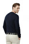 Men's Navy Blue Comfortable Fit Striped Textured Knit Sweater – Stylish & Modern Design 2605432 - 6