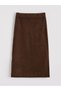 Lcwaikiki classic brown elastic waist knit skirt - 5