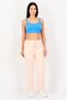 Women Street Fit Front Pleat Straight Leg Pants, Pink - 2