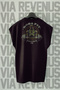Boba Fit Sırt Printed Zero Sleeve 100% Cotton Sports Tshirt