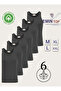 6 قطع من قمصان داخلية رجالية من القطن الممشط 100% بلون أنثراسايت - 2