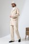 Men's Linen Double Safari Suit - Hajj and Umrah Clothing Beige (Sfa) - 5