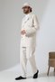 Men's Linen Double Safari Suit - Hajj and Umrah Clothing Cream (Sfa) - 5