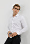 Classic Collar Buttoned Long Sleeve Linen White Men's Shirt
