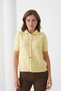 Women's Shirt Collar Silver Button Sequin Short Sleeve Knitwear Cardigan