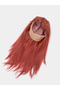 Red Color Straight Cut Long Party Wig False Hair - 3