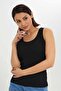 Black Plain Rib Vest - 5