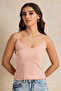Women Pink Strappy Lace Vest