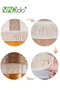 Boho Table Runner with Tassels, Home Decor Long Farmhouse Rustic Table Runner, Cream & Brown Macrame - 5