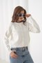 Women's Crew Neck Short Knitwear Cardigan - 4
