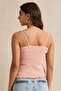 Women Pink Strappy Lace Vest - 3