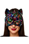 Colorful Sequined Party Mask on Black Velvet Fabric 16x14 Cm - 2