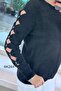 Bearded Knitwear Blouse with Stone Sleeves 6K244 - 4