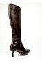 612 Brown Heeled Long Women's Boots - 4
