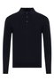 Navy Blue Buttoned Polo Collar Regular Fit Extra Fine Wool Men's Knitwear
