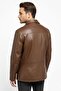 Konyak Wiliam Men's Genuine Leather Jacket with Button Closure, Zippered Chest Pocket Detail, and Lining - 3