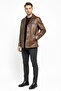 Konyak Wiliam Men's Genuine Leather Jacket with Button Closure, Zippered Chest Pocket Detail, and Lining - 4