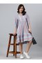 Premium pure cotton light blue & red striped dress - Indo Western wear