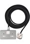 Heavy Duty Extension Cable – 2 Gang Metal Clad 13A UK Switch Socket (2 Meter)