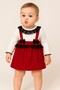 Baby Girl Heart Patterned Lace Bow Strap Dress Set