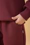 Reglan Sleeve Hooded Unisex Children's Suit with Fleece Inside Burgundy - 5