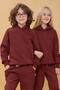 Reglan Sleeve Hooded Unisex Children's Suit with Fleece Inside Burgundy - 3