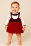 Baby Girl Heart Patterned Lace Bow Strap Dress Set - 4