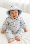 Roads and Cars Printed Winter Welsoft Jumpsuit with Zipper on All Sides and Fur Inside