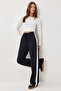 Contrast Stripe Modal Sweatpants Lxa0024 Black
