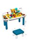 Building Blocks Table Toddler Activity Table And Chair Set With 108pcs Building Blocks (Blue) - 2