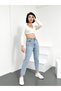 Women's Blue Snow Mom High Waist 100% Cotton Jean Denim Trousers Anna-Mavi̇kar - 6