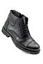 Genuine Leather and Fur Inside Zippered Winter Black Casual Men's Boots Lv53975