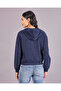 Women Navy Hooded Sweatshirt - 3