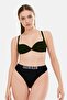 Women Brand Logo Pull On Bikini Bottom, Black