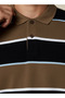 Men Short Sleeve Striped Polo T-shirt - 4