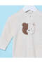Baby Beige Velour Melange Sleepsuit - 2