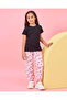 Girls Pink Heart Print Active Pants - 5