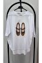 Women's Plus Size Stone Embroidered Print Pattern Oval Cut T-Shirt 1927-25 - 4