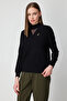 Cotton Knit Sweater with Tulle Detail on the Collar 60342-26K - 2