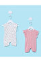 Baby Fuchsia And White Printed Romper Set (2 Piece)