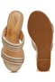 Women Rhinestones Embellished Wedge Sandals in Beige - 5