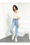 Women's Blue Snow Mom High Waist 100% Cotton Jean Denim Trousers Anna-Mavi̇kar - 5