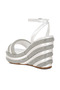 Women Rhinestone Studded Wedge Sandals in White - 3