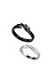 Unisex Black Silver Wing Detailed Adjustable Couple Lover Friend Ring Set - 5