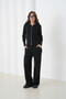 Women's Hooded Zipper Closure Cardigan Pants Two-Piece Knitwear Set - 4