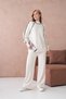 Women's Mock Neck Half Placket Zipper Slit Sweater Pants Two-Piece Knitwear Set - 2